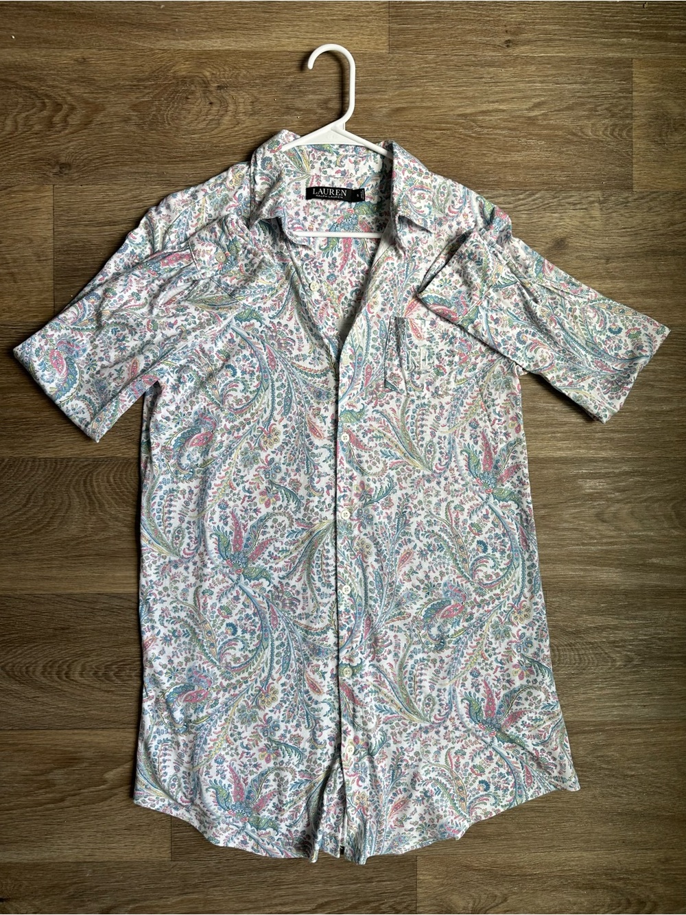 Lauren Ralph Lauren Paisley Long Sleeve Cotton Pajamas in Pink Blue Cottagecore